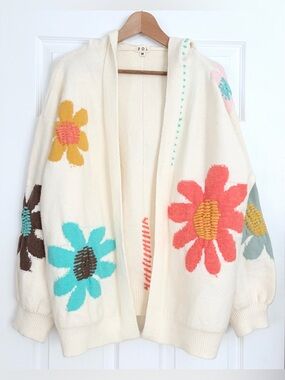 POL Floral Embroidery Cardigan Size M